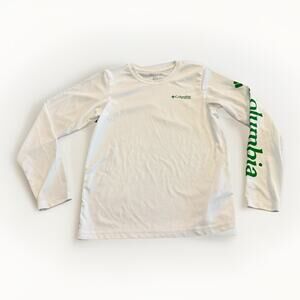 Columbia PFG Youth Unisex White Green Long Sleeve Omni-Wick Shirt Size S 8